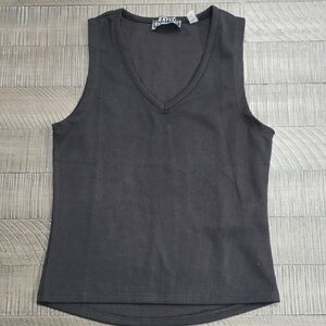Stylish Dark Gray V-Neck Tank Top